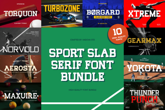Sport Slab Serif Bundle: A Bold Choice for Athletic Typography