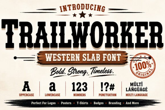 Trailworker: A Bold Vintage Font for Modern Branding